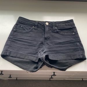 Black jean shorts